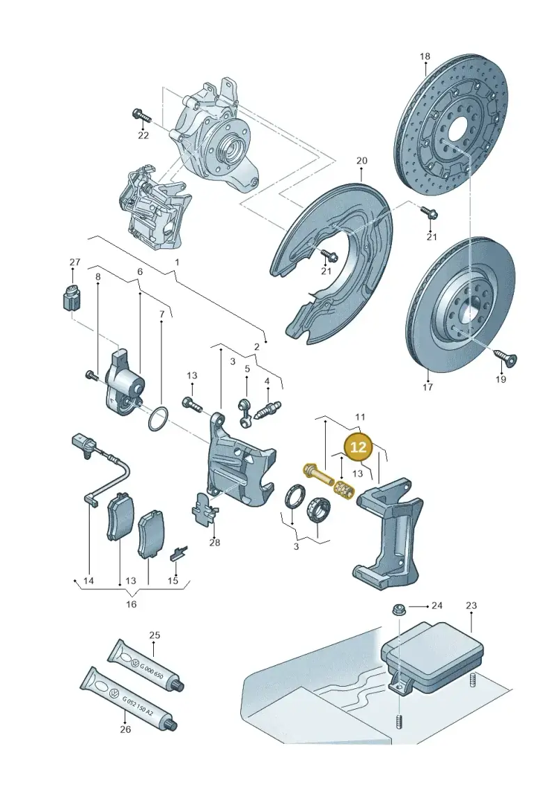 8K0698470A — Audi A8L qu. 3.0 TDI (2013-2018) diagram 771615650, position 12