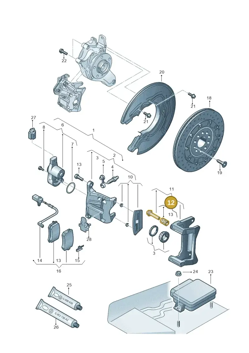 8K0698470A — Audi A8L qu. 3.0 TDI (2013-2018) diagram 771615750, position 12