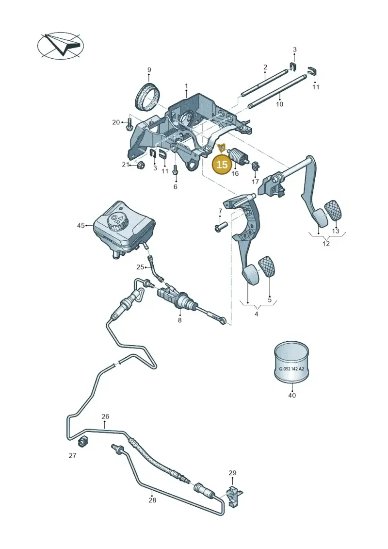 8K0721196 — Audi A5 Cabrio 2.0 (2016-2018) diagram 848721300, position 15