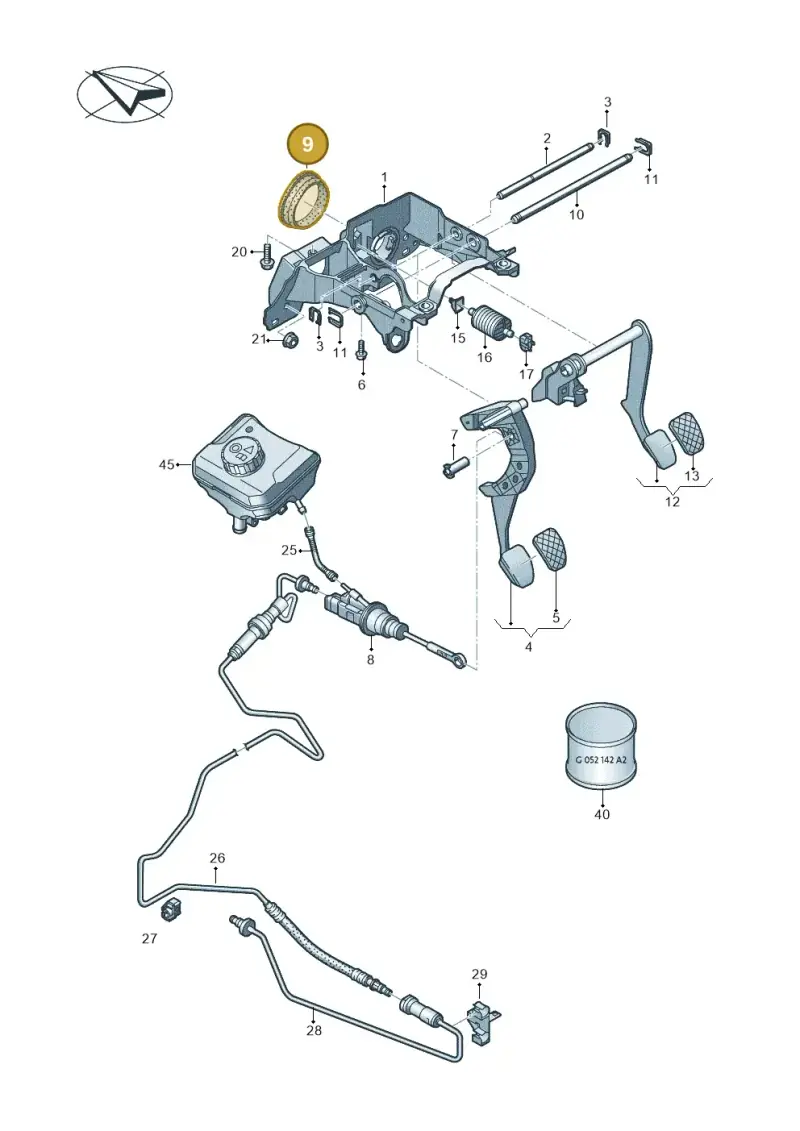 8K0721410 — Audi A5 Cabrio 2.0 (2016-2018) diagram 848721300, position 9