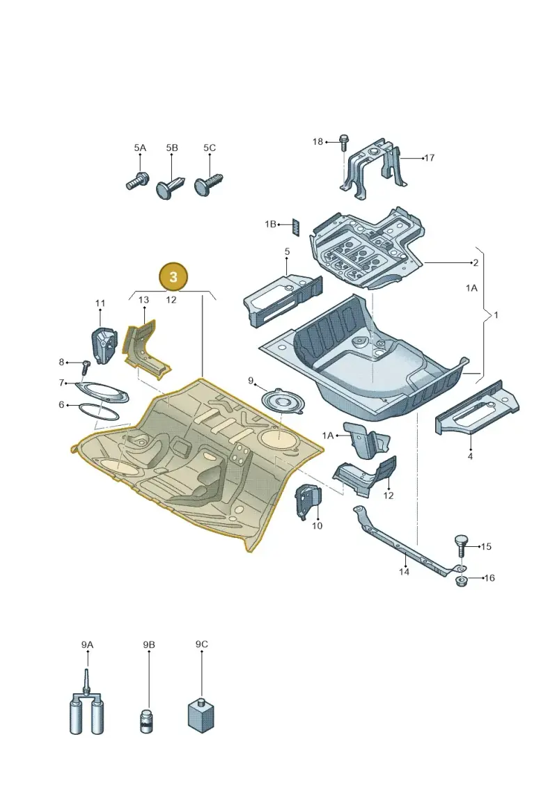 8K0802087G — Audi RS4 Av. qu. 4.2 (2012-2015) diagram 620803500, position 3