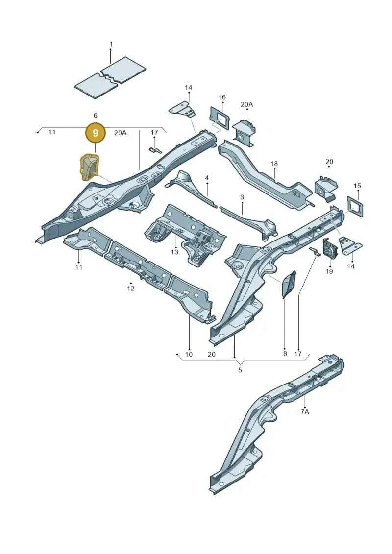8K0802226 — Audi RS4 Av. qu. 4.2 (2012-2015) diagram 249803400, position 9