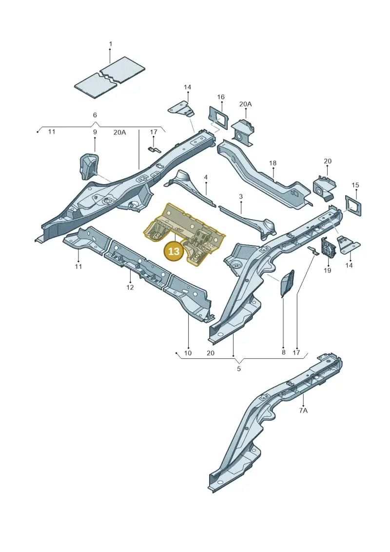 8K0802299A — Audi RS4 Av. qu. 4.2 (2012-2015) diagram 249803400, position 13