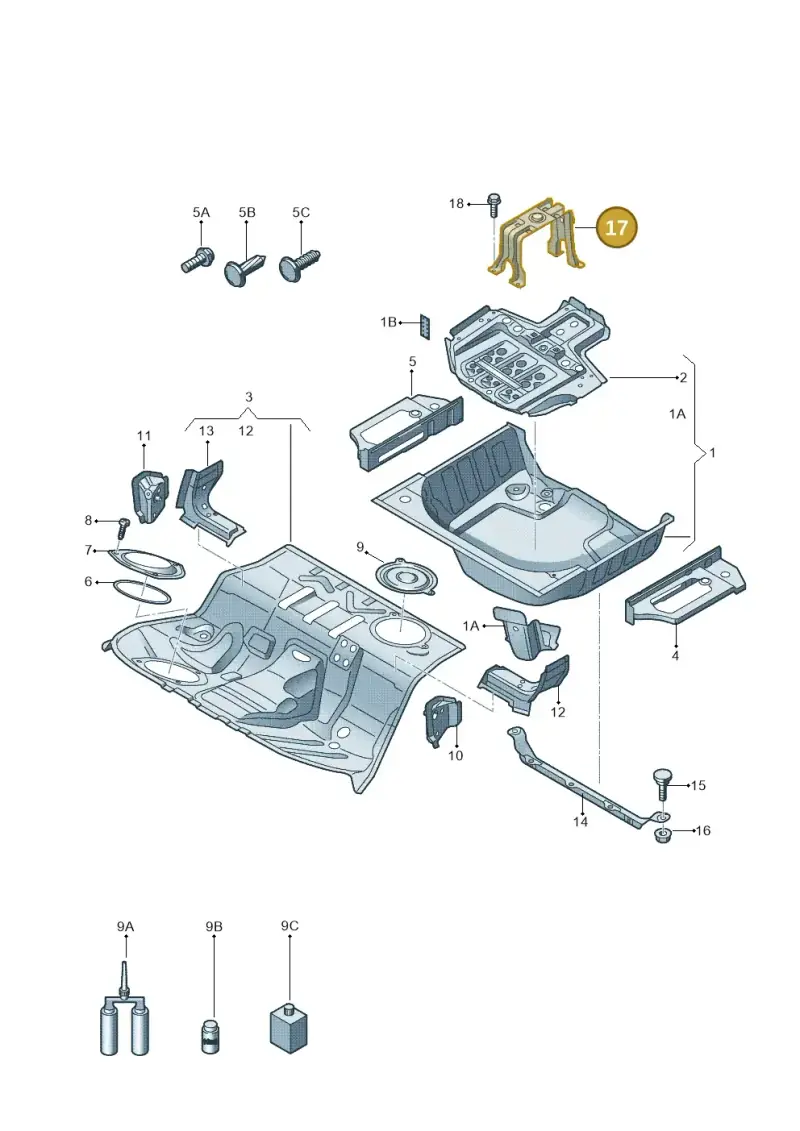 8K0802715A — Audi RS4 Av. qu. 4.2 (2012-2015) diagram 620803500, position 17