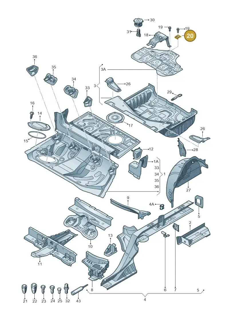 8K0803123A — Audi RS7 Sportback (2013-2018) diagram 765803500, position 20
