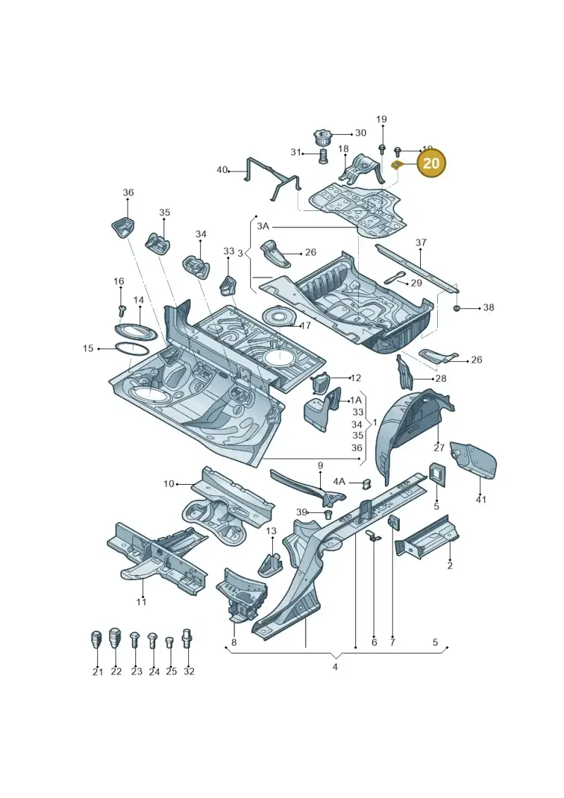 8K0803123A — Audi A6 1.8 (2015-2019) diagram 887803060, position 20