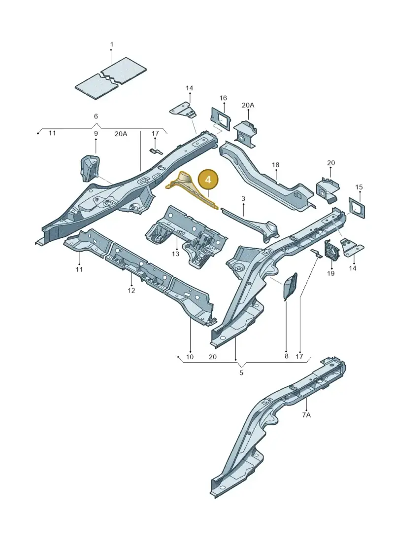 8K0803346 — Audi RS4 Av. qu. 4.2 (2012-2015) diagram 249803400, position 4