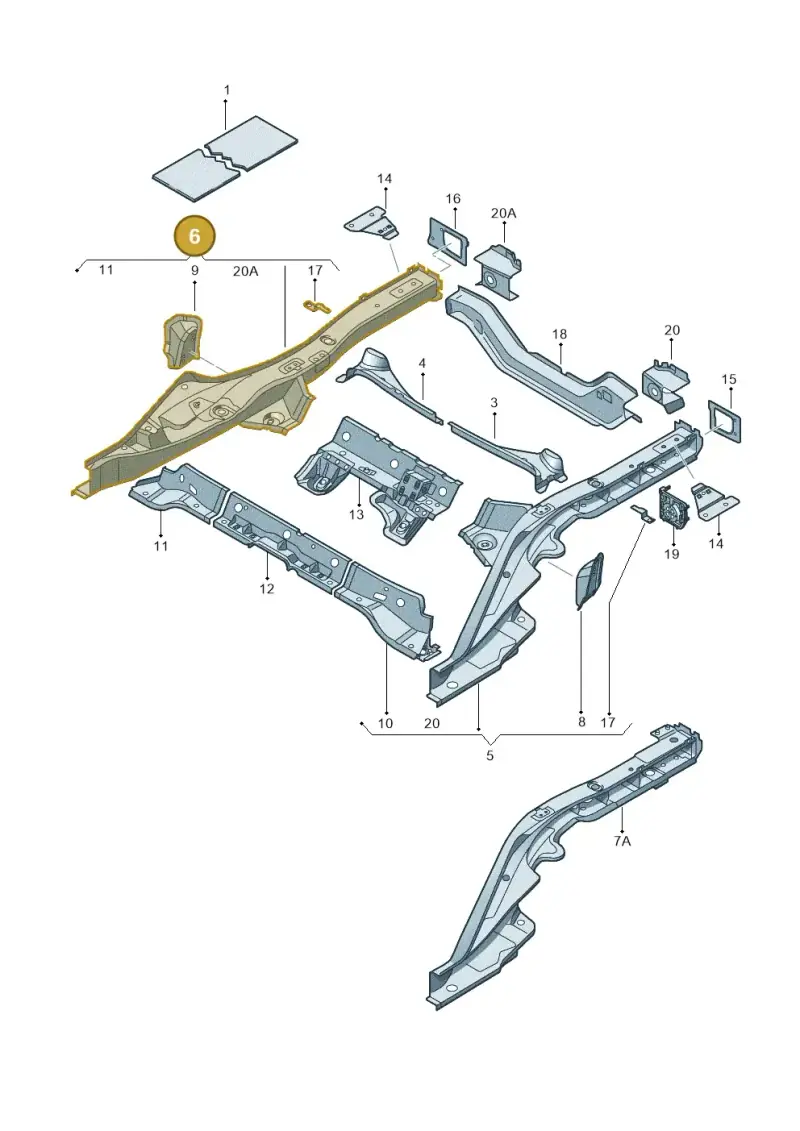 8K0803402E — Audi RS4 Av. qu. 4.2 (2012-2015) diagram 249803400, position 6