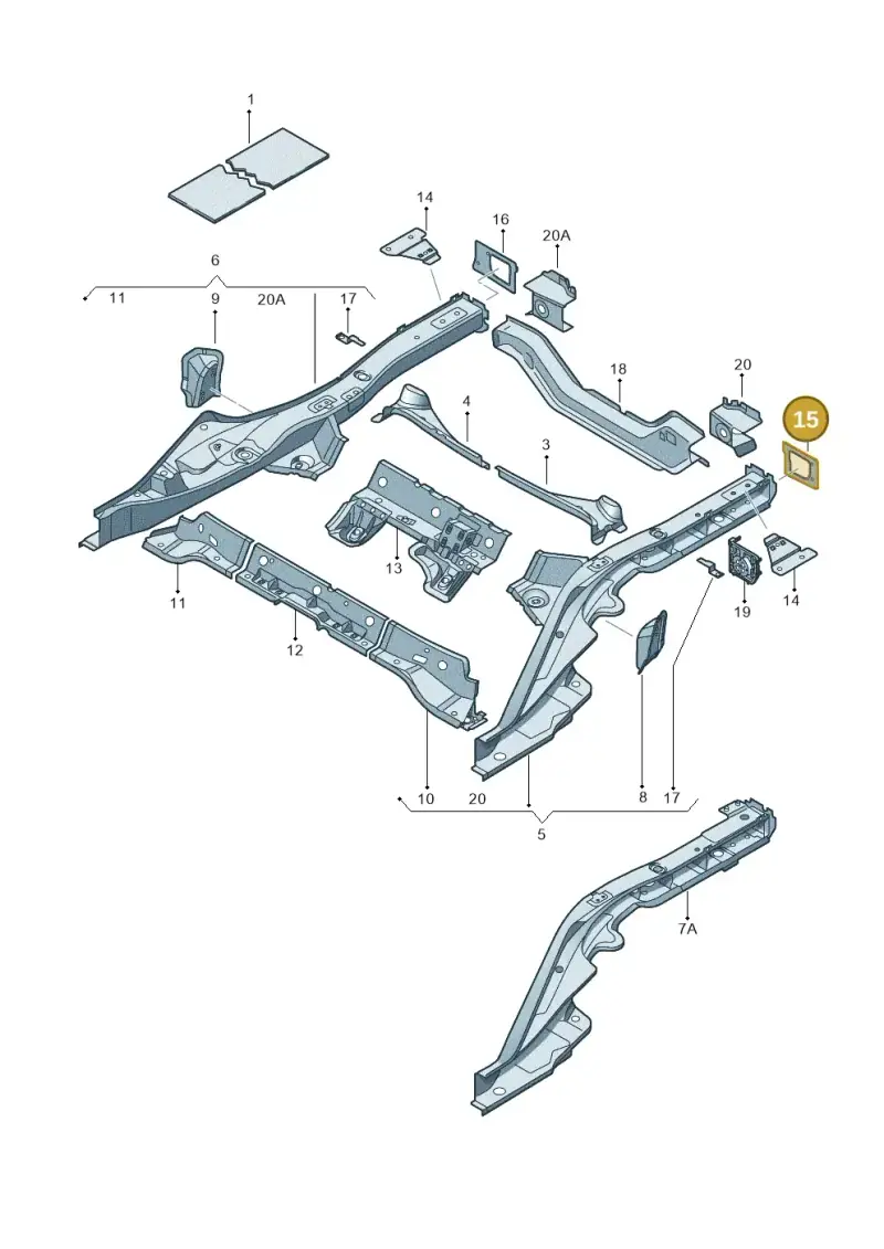 8K0803499D — Audi RS4 Av. qu. 4.2 (2012-2015) diagram 249803400, position 15