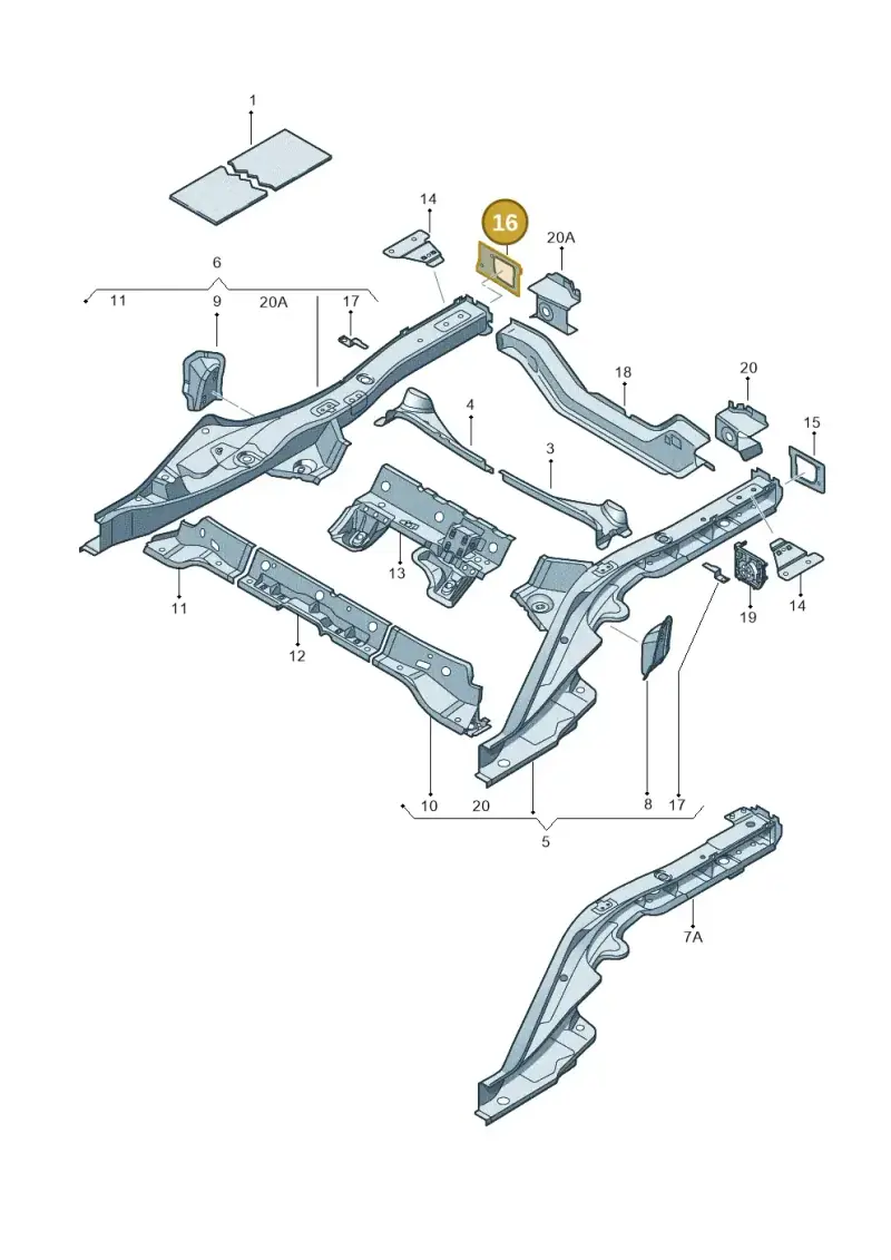 8K0803500D — Audi RS4 Av. qu. 4.2 (2012-2015) diagram 249803400, position 16