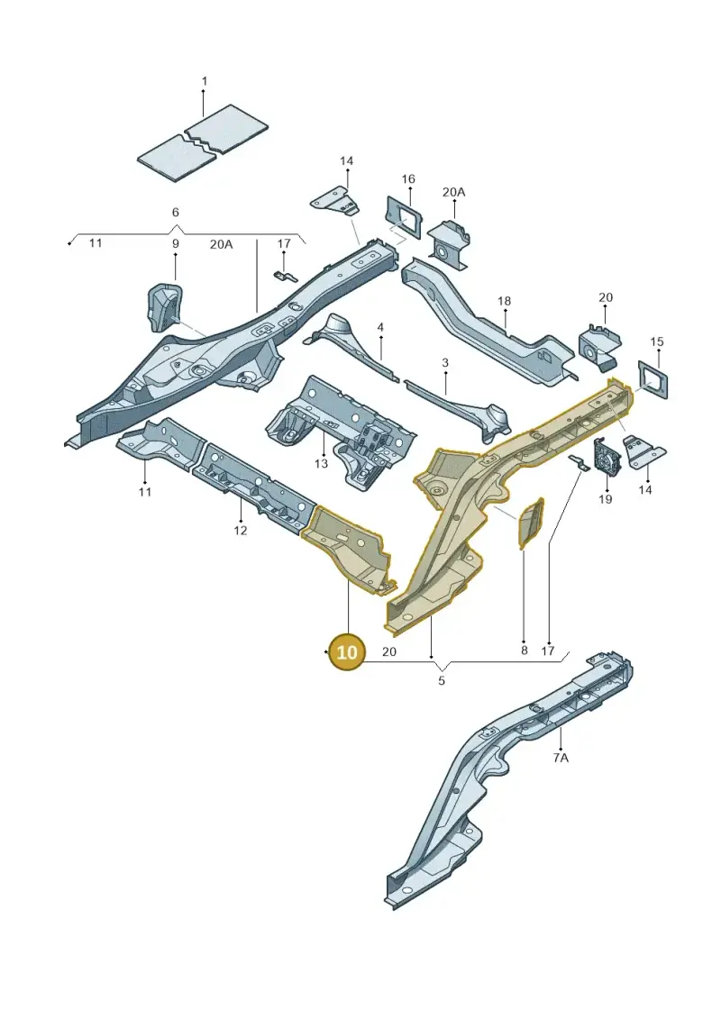 8K0803531 — Audi RS4 Av. qu. 4.2 (2012-2015) diagram 249803400, position 10