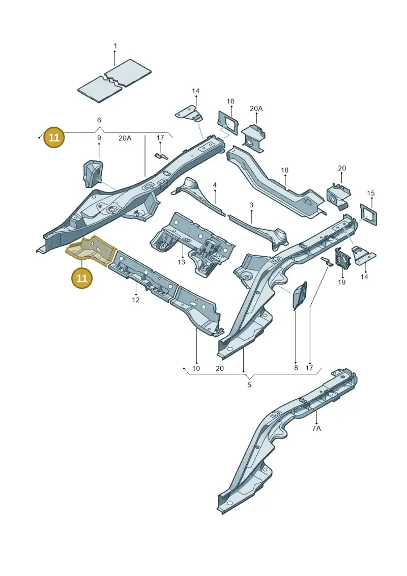 8K0803532 — Audi RS4 Av. qu. 4.2 (2012-2015) diagram 249803400, position 11