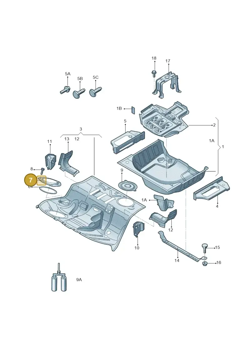 8K0803961A — Audi A4L 2.0 (2008-2012) diagram 669803050, position 7