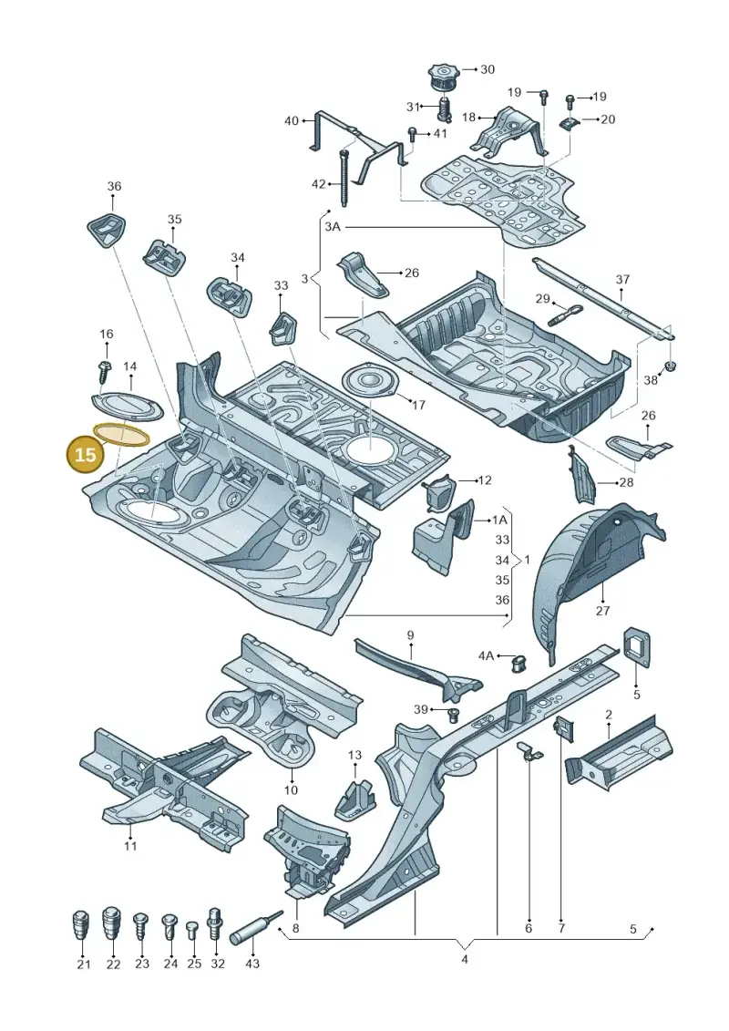 8K0803963A — Audi A7 Sportback (2014-2018) diagram 711803500, position 15