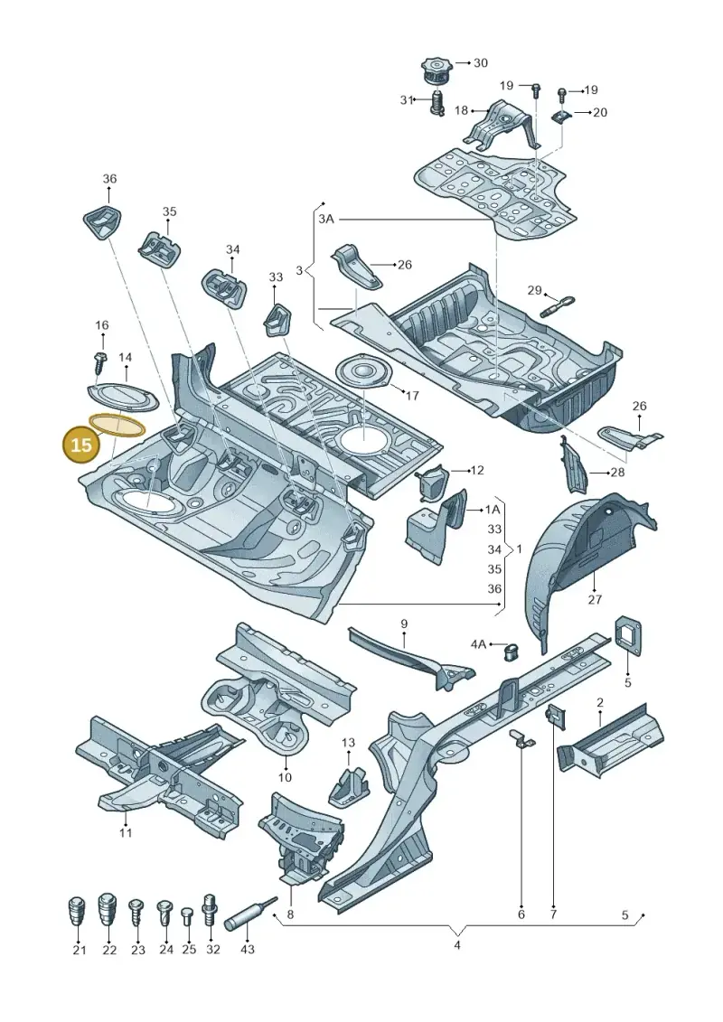 8K0803963A — Audi RS7 Sportback (2013-2018) diagram 765803500, position 15