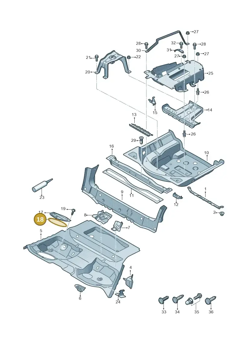 8K0803963A — Audi A4 2.0 (2015-2019) diagram 849803500, position 18