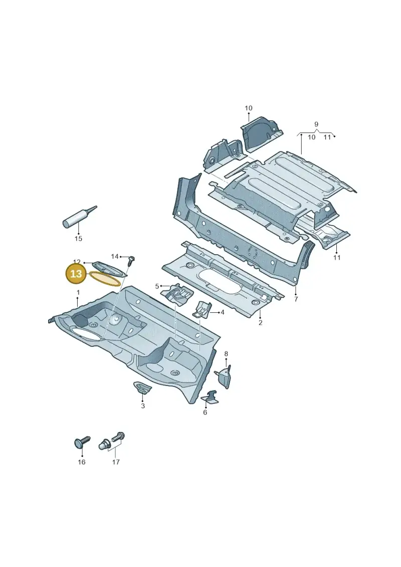 8K0803963A — Audi A5 Sportback (2016-2020) diagram 849803510, position 13