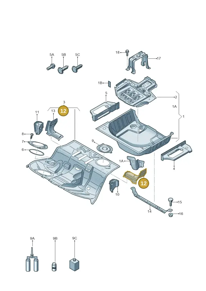 8K0804479A — Audi RS4 Av. qu. 4.2 (2012-2015) diagram 620803500, position 12