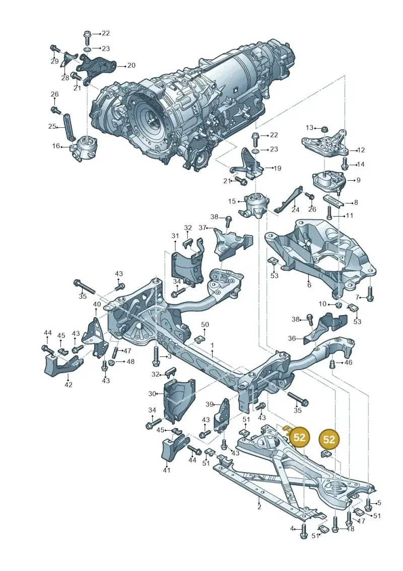 8K0805163A — Audi A8L qu. 3.0 TDI (2013-2018) diagram 696399620, position 52