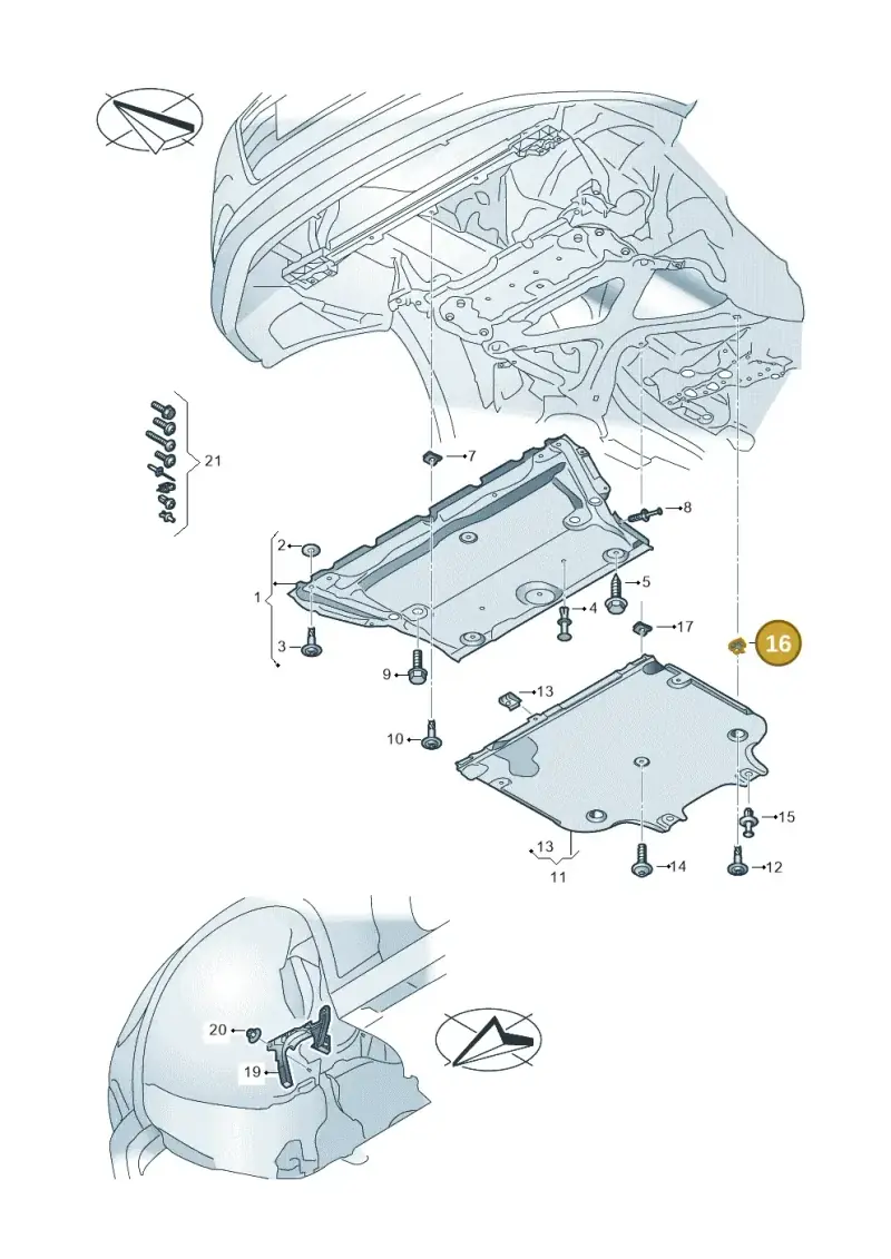 8K0805163A — Audi A5 Cabrio 2.0 (2016-2018) diagram 848825050, position 16