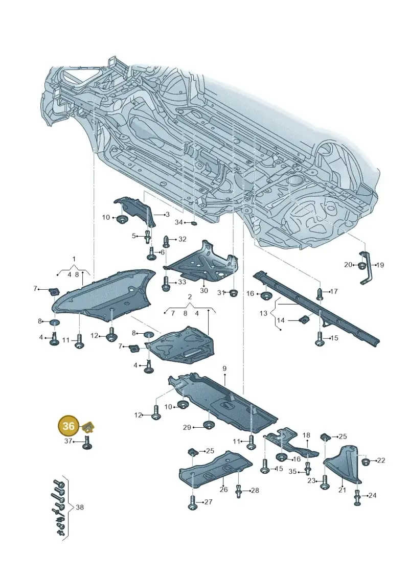 8K0805163A — Audi Q7 qu. 3.0 TDI (2015-2019) diagram 859825000, position 36