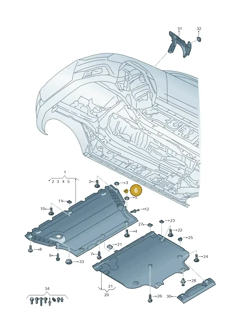 8K0805163A — Audi RS4 Avant (2017-) diagram 849863250, position 6