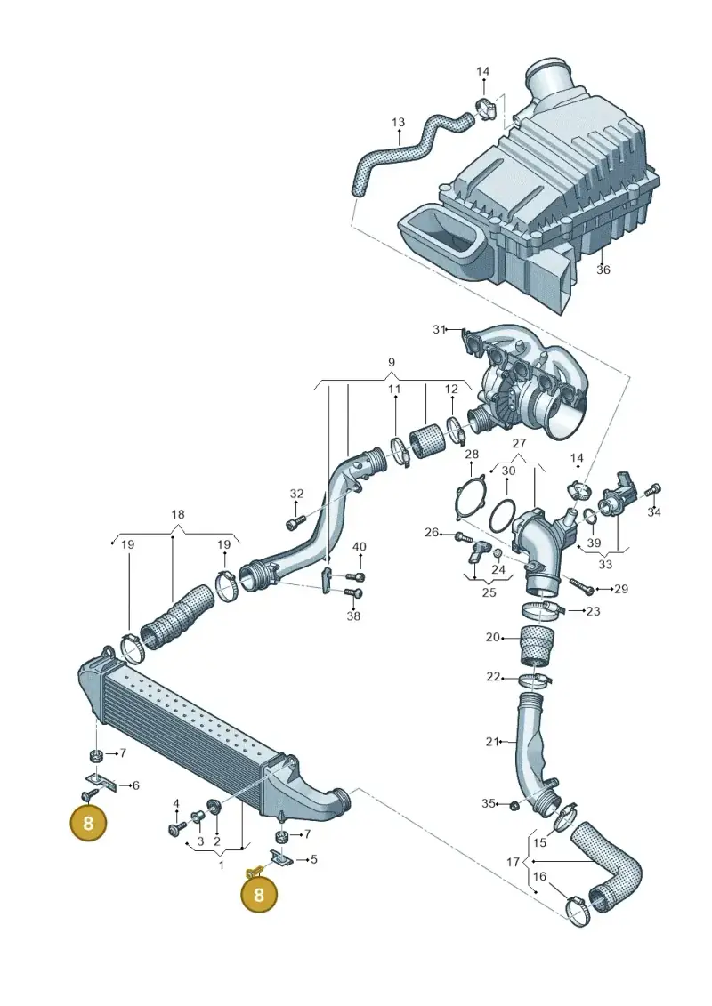 8K0805399B — Audi RSQ3 Sportback (2019-2024) diagram 898145800, position 8
