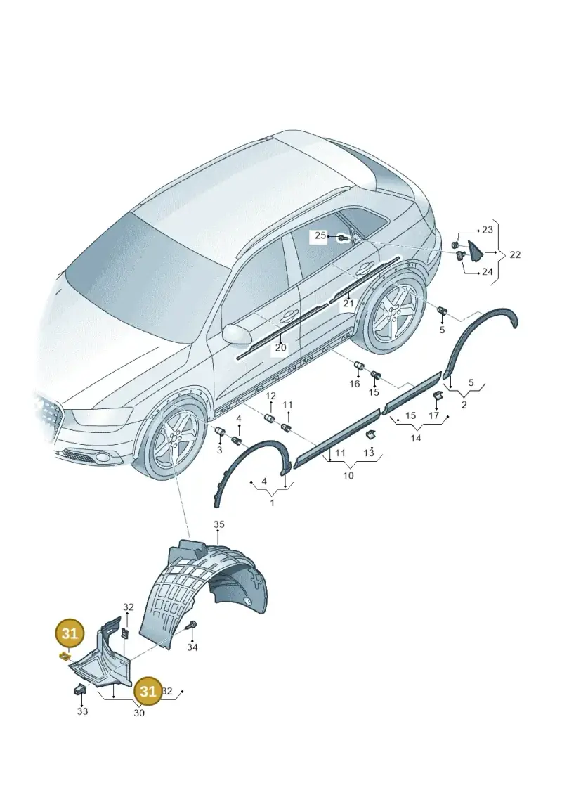 8K0805922A — Audi Q3 1.4 (2016-) diagram 764853200, position 31