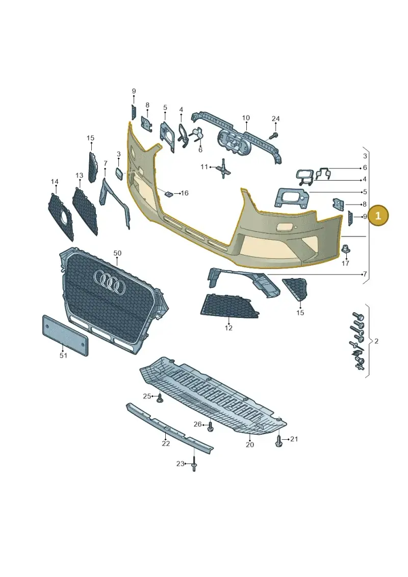 8K0807065JGRU — Audi RS4 Av. qu. 4.2 (2012-2015) diagram 750807100, position 1