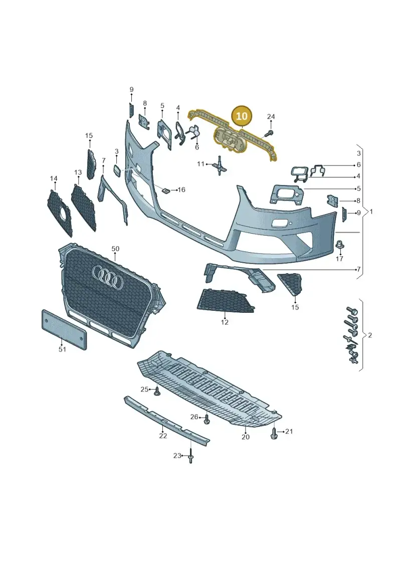 8K0807233J — Audi RS4 Av. qu. 4.2 (2012-2015) diagram 750807100, position 10