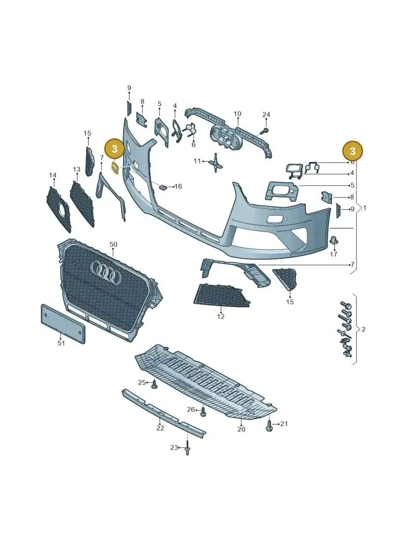 8K0807241FGRU — Audi RS4 Av. qu. 4.2 (2012-2015) diagram 750807100, position 3