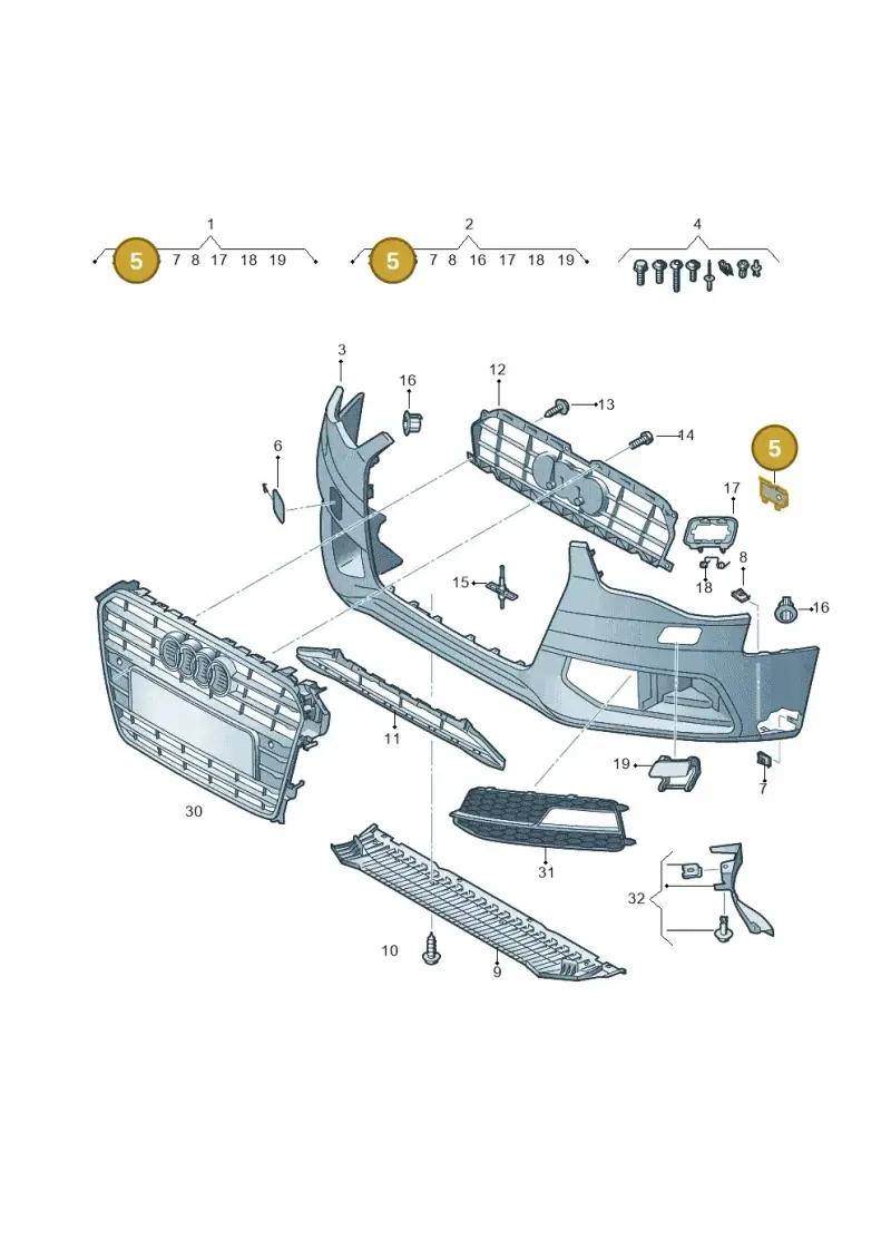 8K0807278A — Audi A4 av. 2.0 tdi (2011-2015) diagram 736807200, position 5