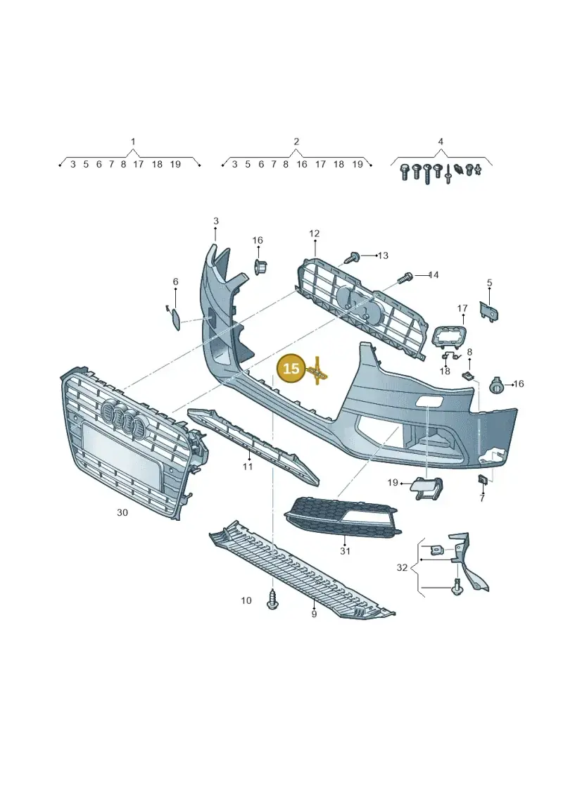8K0807381 — Audi A4 av. 2.0 tdi (2011-2015) diagram 736807200, position 15