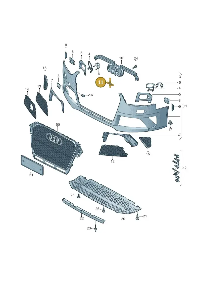 8K0807381 — Audi RS4 Av. qu. 4.2 (2012-2015) diagram 750807100, position 11