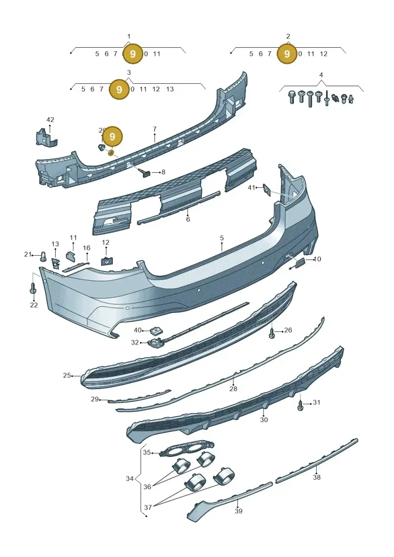 8K0807470 — Audi A7 Sportback (2018-2025) diagram 435807700, position 9