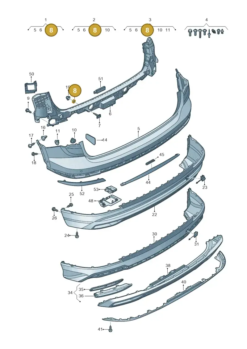 8K0807470 — Audi Q3 (2018-2025) diagram 597807600, position 8