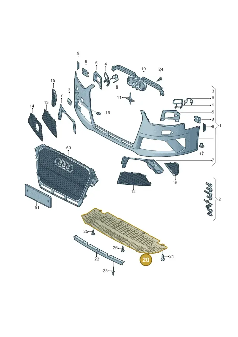 8K0807611D — Audi RS4 Av. qu. 4.2 (2012-2015) diagram 750807100, position 20