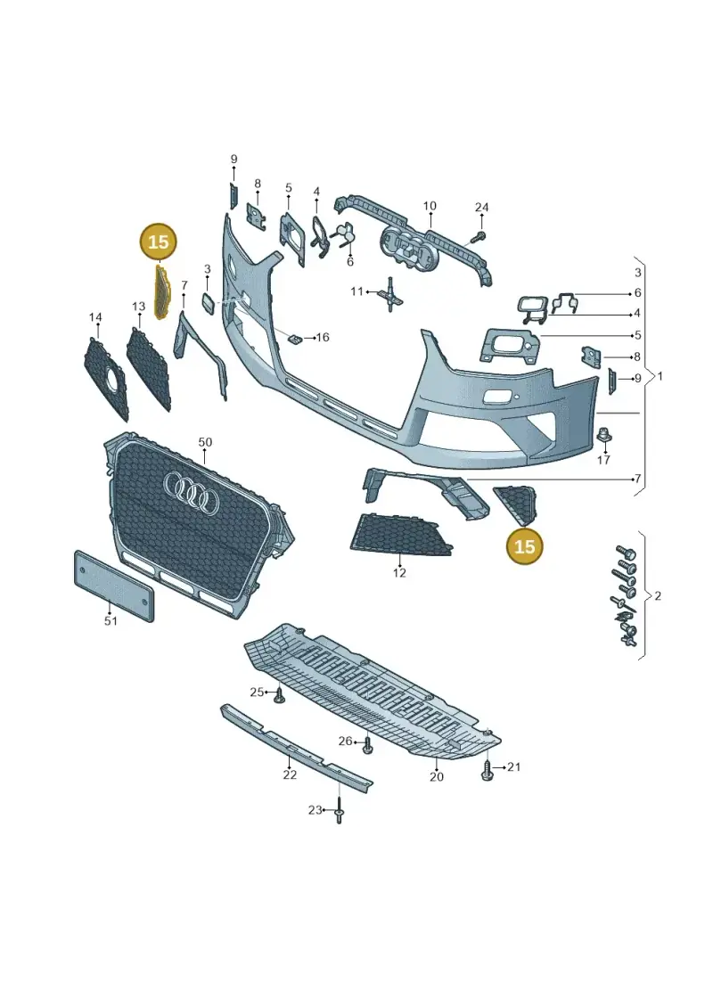 8K0807680T94 — Audi RS4 Av. qu. 4.2 (2012-2015) diagram 750807100, position 15