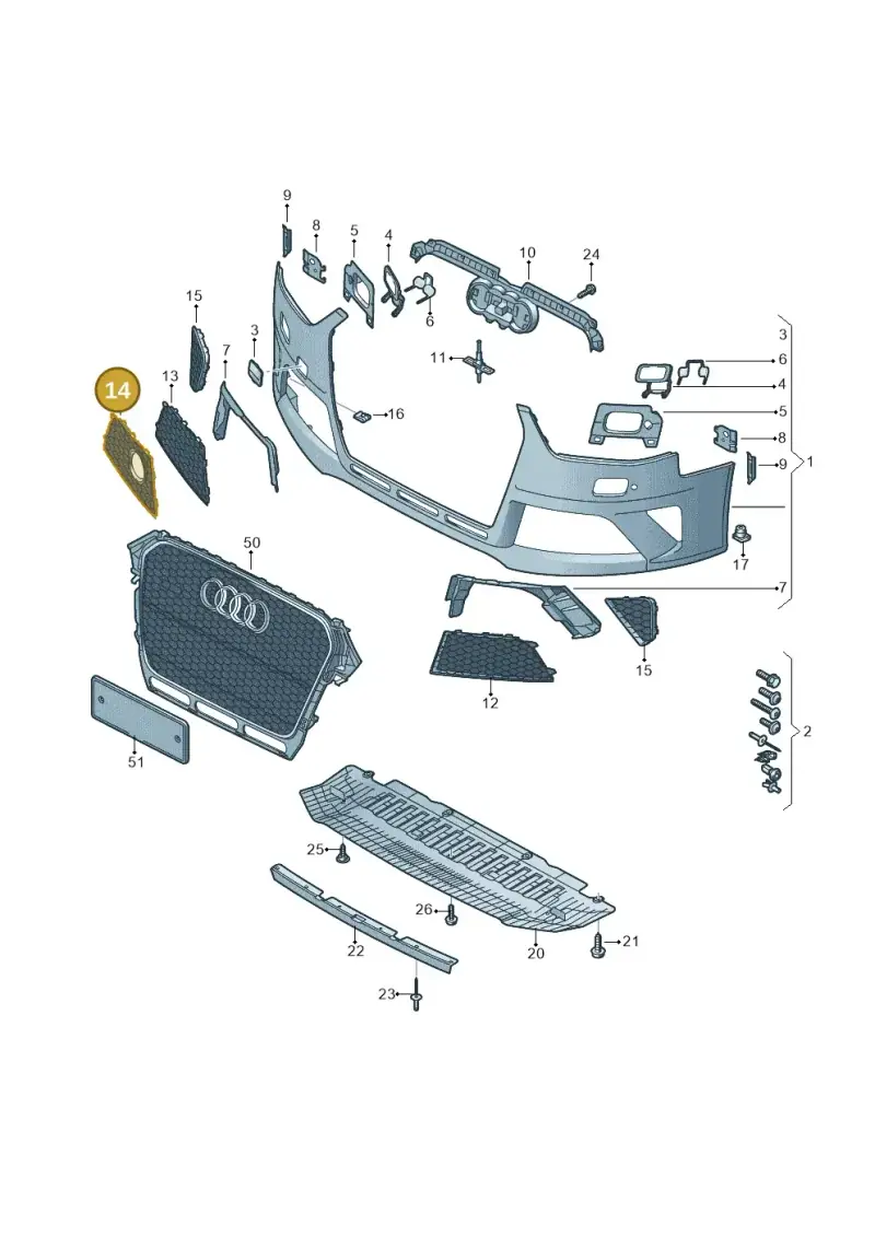 8K0807682ST94 — Audi RS4 Av. qu. 4.2 (2012-2015) diagram 750807100, position 14