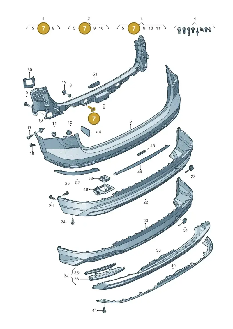8K0807739A — Audi Q3 quattro (2018-2019) diagram 597807600, position 7