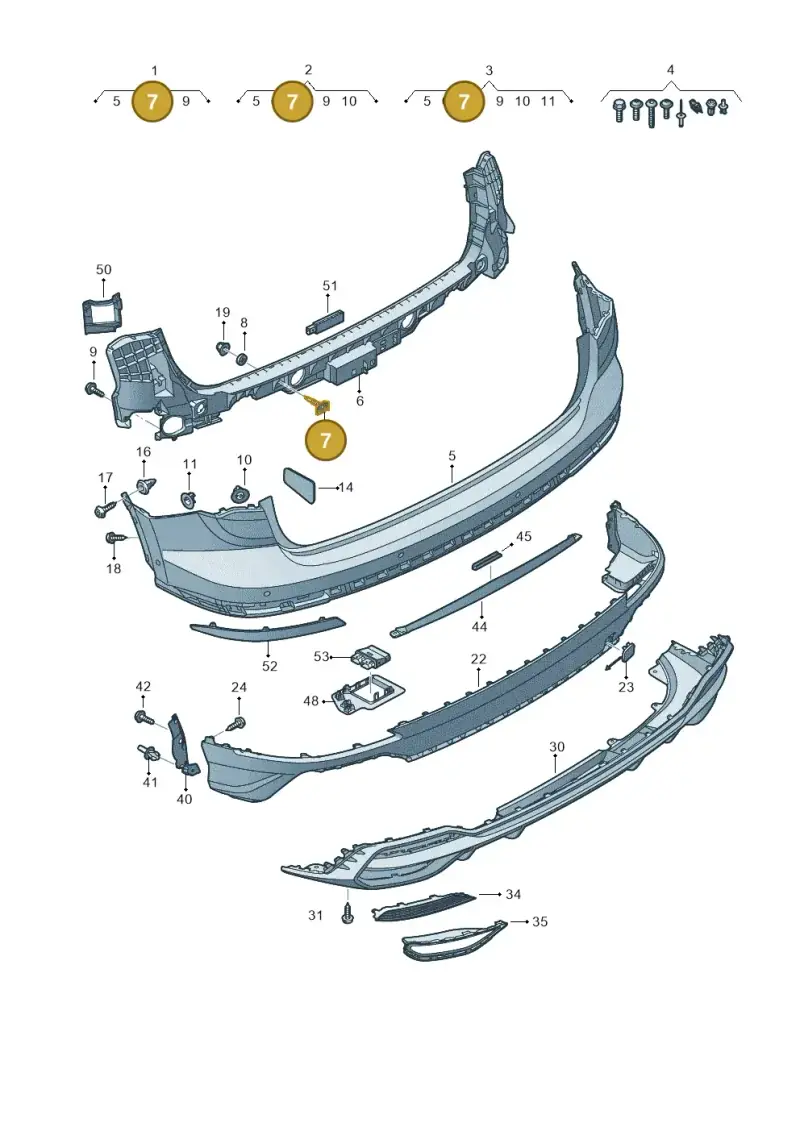 8K0807739A — Audi Q3 quattro (2018-2019) diagram 597807700, position 7