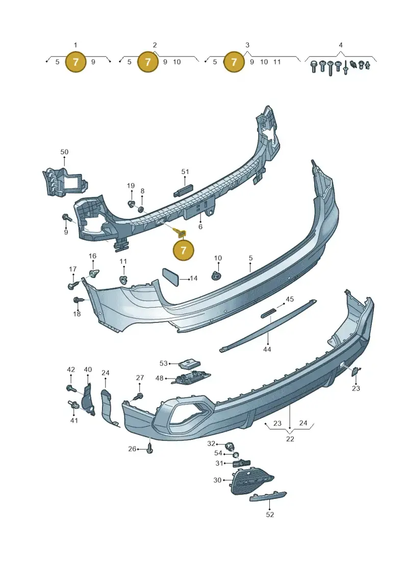 8K0807739A — Audi Q3 quattro (2018-2019) diagram 597807800, position 7