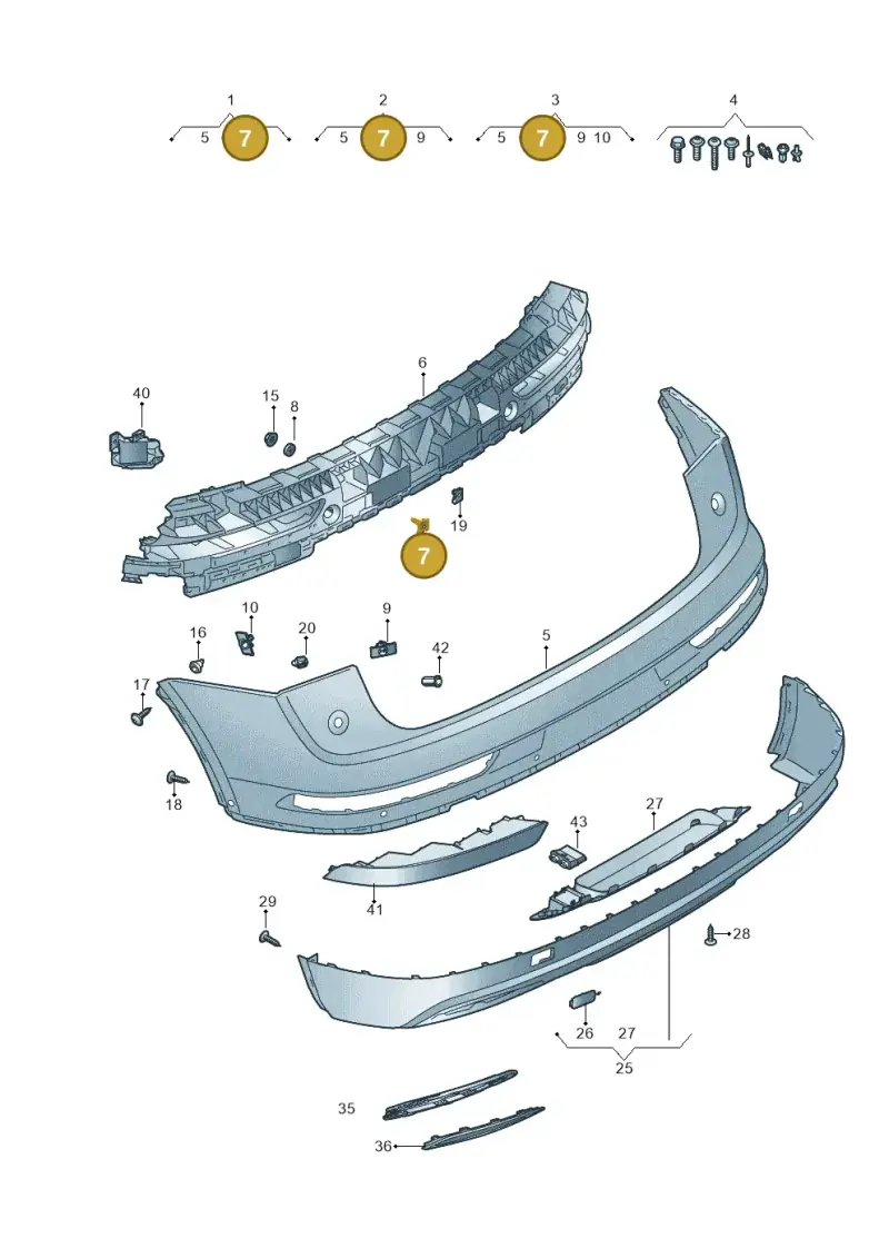 8K0807739A — Audi Q5 (2016-2020) diagram 896807600, position 7