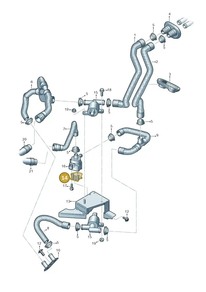 8K0819147A — Audi Q5 qu. 2.0 TDI (2012-2017) diagram 647819600, position 14