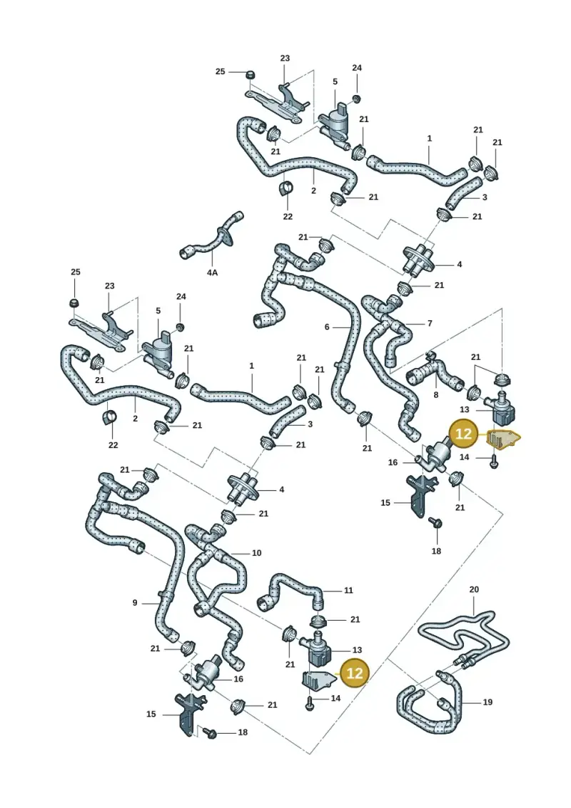 8K0819147A — Audi A4L 2.0 (2008-2012) diagram 669819075, position 12