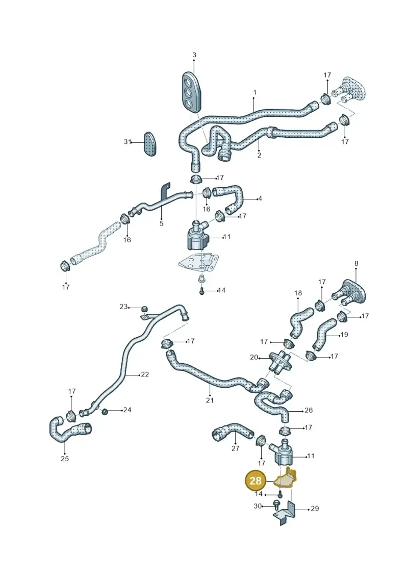8K0819147A — Audi A4L 2.0 (2008-2012) diagram 669819080, position 28