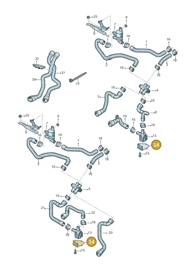 8K0819147A — Audi Q5 qu. 2.0 TDI (2012-2017) diagram 724819500, position 14