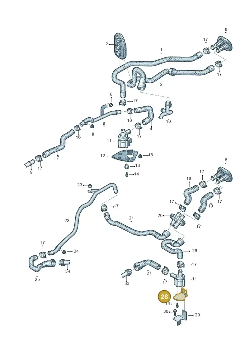 8K0819147A — Audi Q5 qu. 2.0 TDI (2012-2017) diagram 724819600, position 28