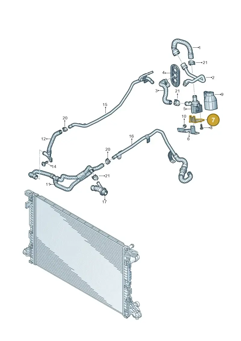 8K0819147A — Audi A5 Cabriolet (2016-2025) diagram 848121112, position 7
