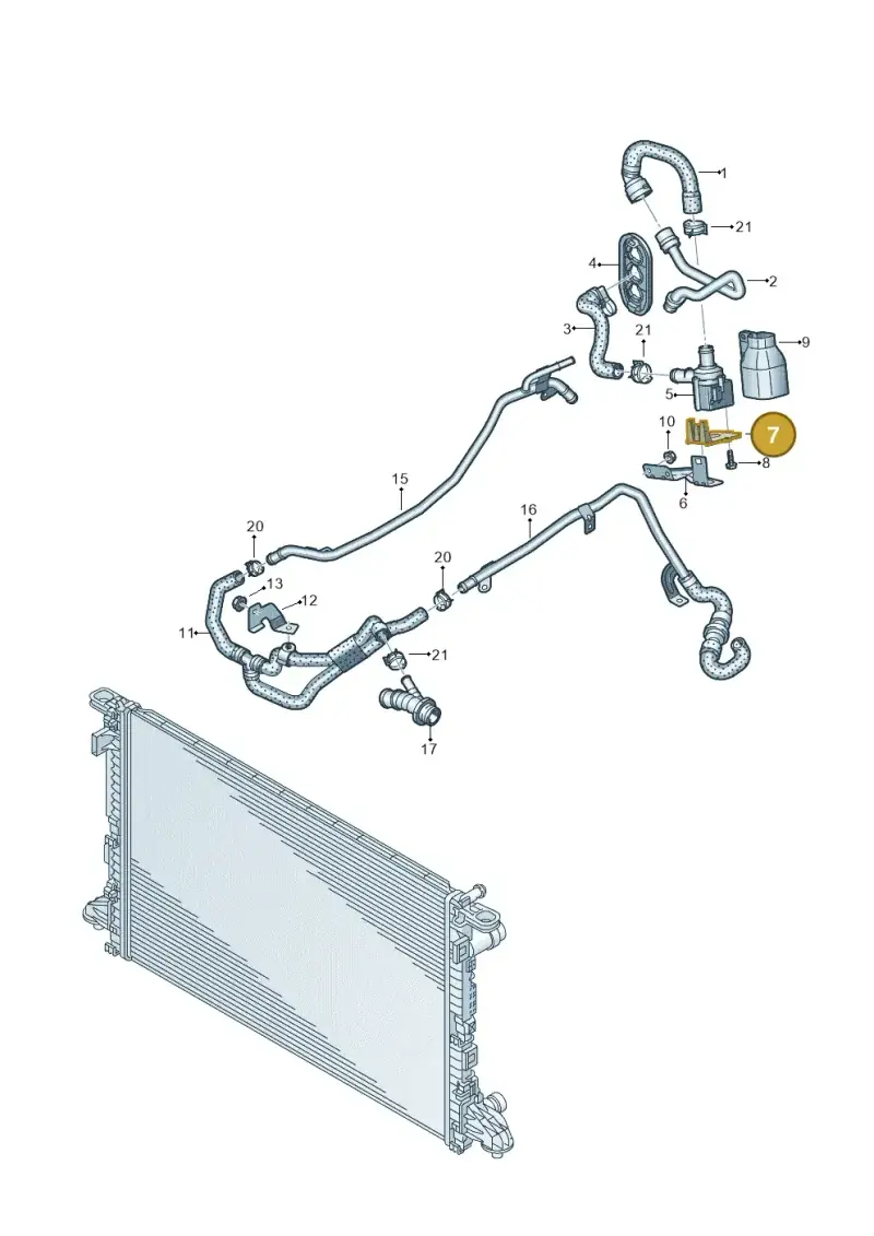 8K0819147A — Audi A5 Sportback (2016-2025) diagram 849121950, position 7